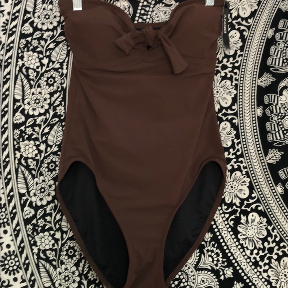 DKNY STRAPLESS ONE PIECE DKNY BROWN BATHING SUIT